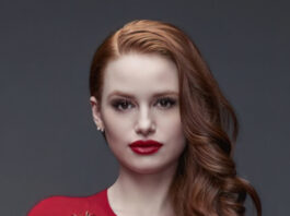 Madelaine Petsch Nipples In A See Thru Dress